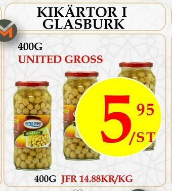 Kikärtor i glasburk