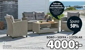 JYSK BORD + SOFFA + 2 STOLAR erbjuda