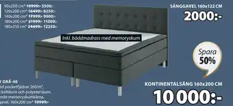 JYSK SÄNGGAVEL 160x122 CM erbjuda