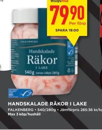 Willys HANDSKALADE RÄKOR I LAKE erbjuda