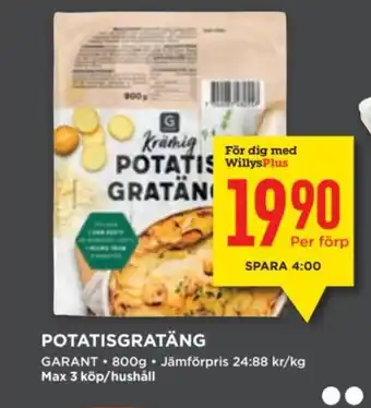 Willys POTATISGRATÄNG erbjuda