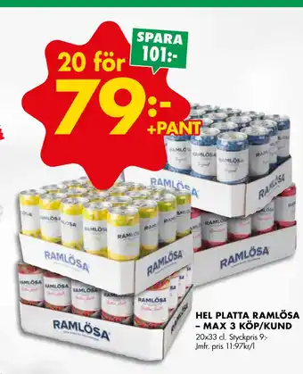 ÖoB HEL PLATTA RAMLÖSA – MAX 3 KÖP/KUND erbjuda