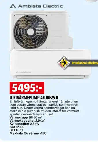 Bauhaus LUFTVÄRMEPUMP AZURE25 II erbjuda