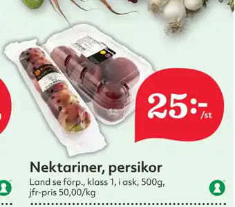 Hemköp Nektariner, persikor erbjuda