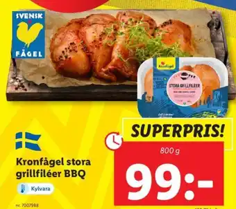 Lidl Kronfågel stora grillfiléer BBQ erbjuda