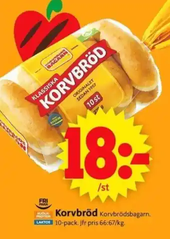 ICA Supermarket Korvbröd erbjuda