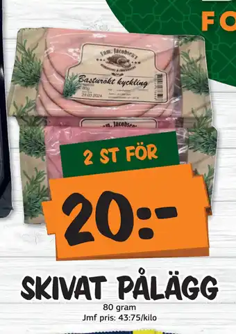 Bazaar Food market SKIVAT PÅLÄGG erbjuda