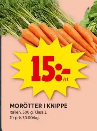 ICA Kvantum MORÖTTER I KNIPPE erbjuda