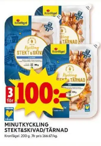 MINUTKYCKLING STEKT&SKIVAD/TÄRNAD