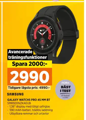 Power GALAXY WATCH5 PRO 45 MM BT erbjuda