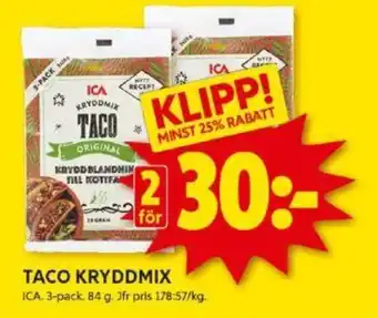 ICA Kvantum TACO KRYDDMIX erbjuda