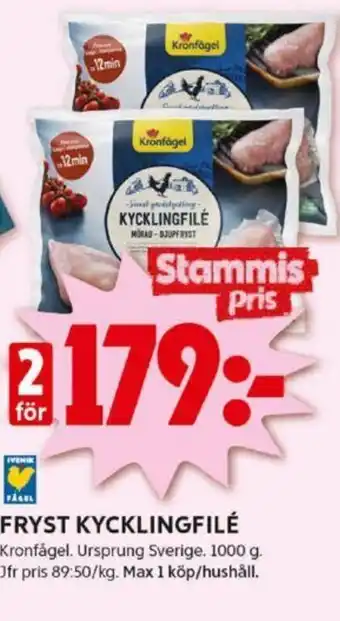 ICA Kvantum FRYST KYCKLINGFILÉ erbjuda