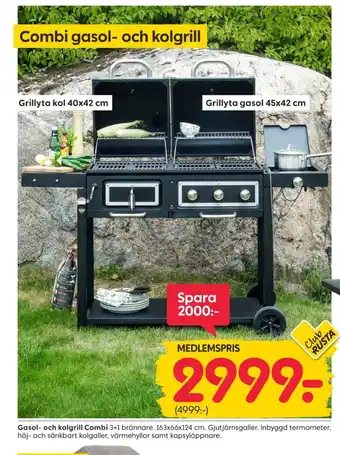 Rusta Gasol- och kolgrill Combi erbjuda