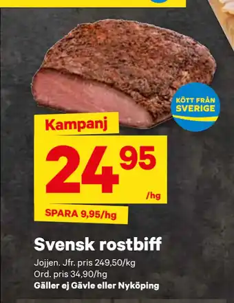 City Gross Svensk rostbiff erbjuda
