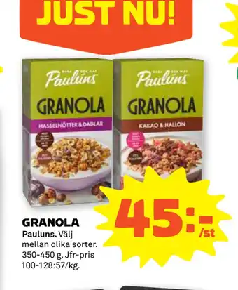 Stora Coop GRANOLA erbjuda