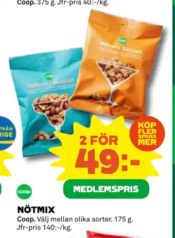 Coop Daglivs NÖTMIX erbjuda