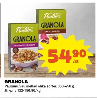 Coop Daglivs GRANOLA erbjuda