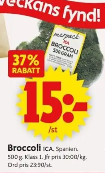 ICA Supermarket Broccoli erbjuda