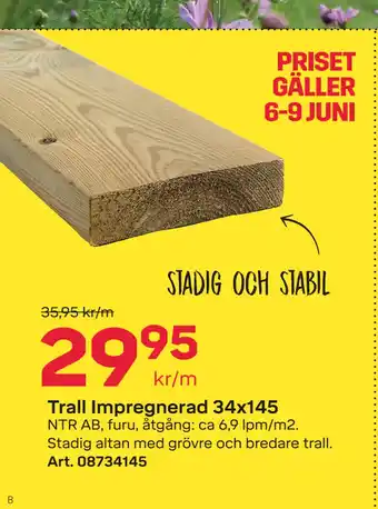 Byggmax Trall Impregnerad 34x145 erbjuda