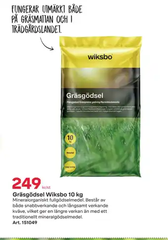 Byggmax Gräsgödsel Wiksbo 10 kg erbjuda