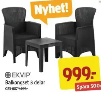 Jula Balkongset 3 delar erbjuda