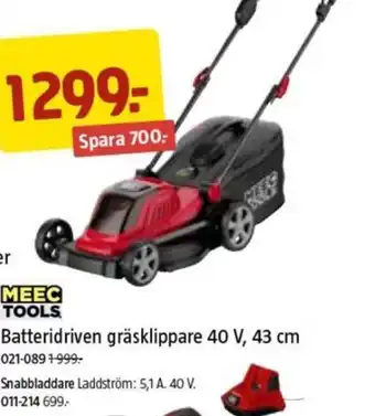 Jula Batteridriven gräsklippare 40 V, 43 cm erbjuda