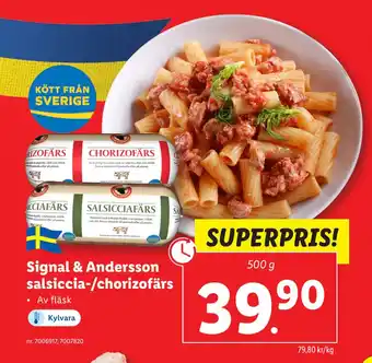 Lidl Signal & Andersson salsiccia-/chorizofärs erbjuda