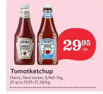 Hemköp Heinz ketchup mindre socker erbjuda