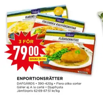 Willys Dafgårds färdigrätter erbjuda