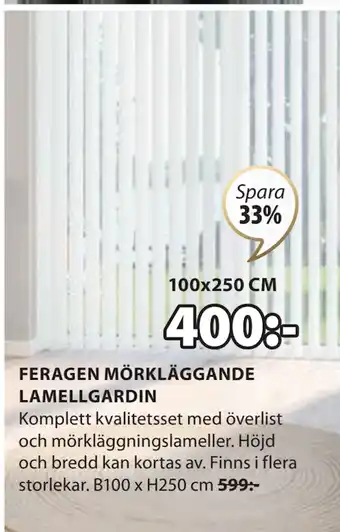 JYSK FERAGEN MÖRKLÄGGANDE LAMELLGARDIN erbjuda