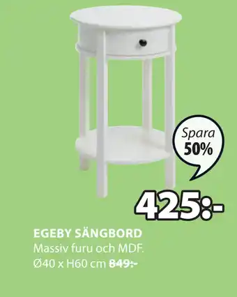 JYSK EGEBY SÄNGBORD erbjuda