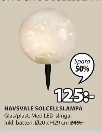 JYSK HAVSVALE SOLCELLSLAMPA erbjuda