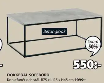 JYSK DOKKEDAL SOFFBORD erbjuda