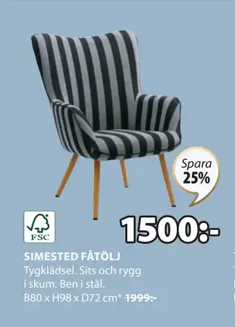 JYSK SIMESTED FÅTÖLJ erbjuda