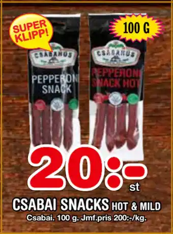 Nya Pulsen CSABAI SNACKS erbjuda
