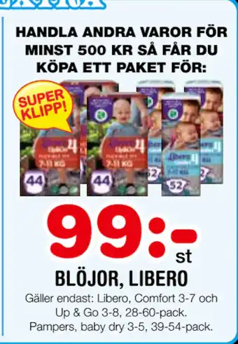 Nya Pulsen BLÖJOR, LIBERO erbjuda