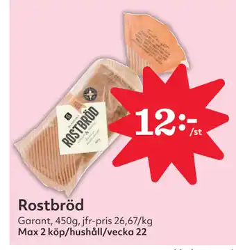 Hemköp Rostbröd erbjuda