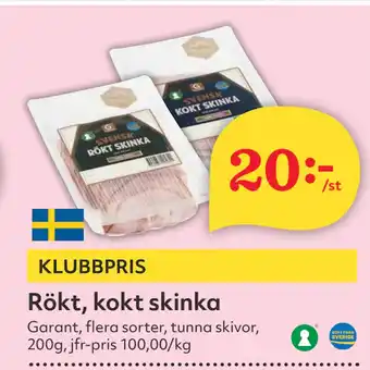 Hemköp Rökt, kokt skinka erbjuda