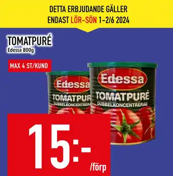 Matdax TOMATPURÉ erbjuda