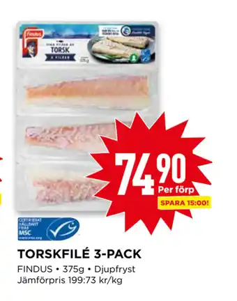 Willys TORSKFILÉ 3-PACK erbjuda