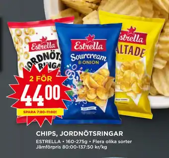 Willys CHIPS, JORDNÖTSRINGAR erbjuda