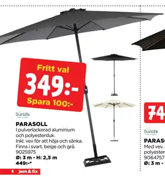 Jem&Fix PARASOLL erbjuda
