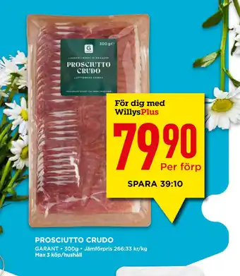 Willys PROSCIUTTO CRUDO erbjuda