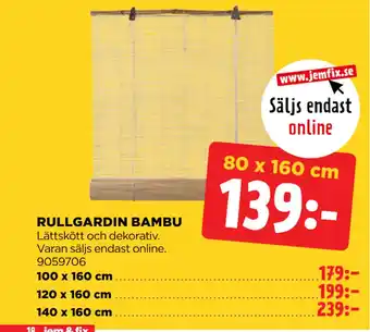 Jem&Fix RULLGARDIN BAMBU erbjuda