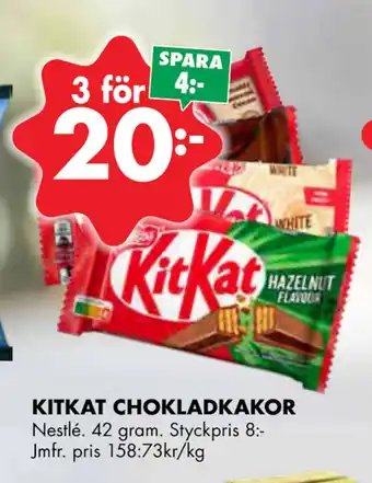 ÖoB KITKAT CHOKLADKAKOR erbjuda