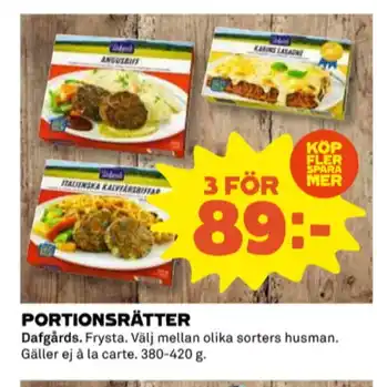 Coop Dafgårds färdigrätter erbjuda