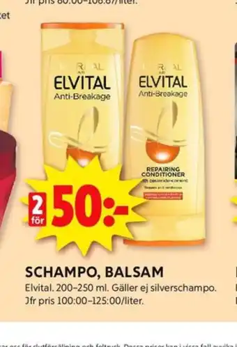 ICA Kvantum Elvital shampoo erbjuda