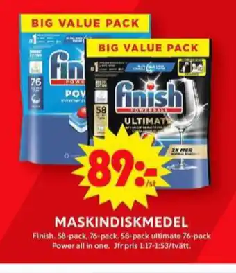 ICA Maxi Finish diskmaskintabs erbjuda