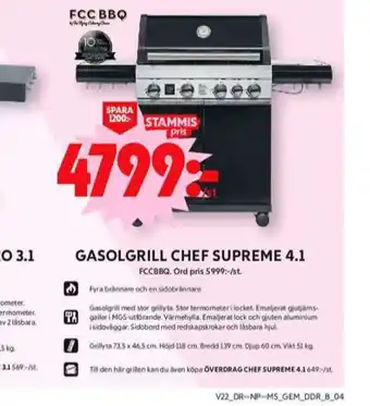 ICA Maxi Fcc bbq gasolgrill erbjuda