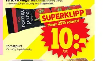 ICA Supermarket Ica tomatpuré erbjuda